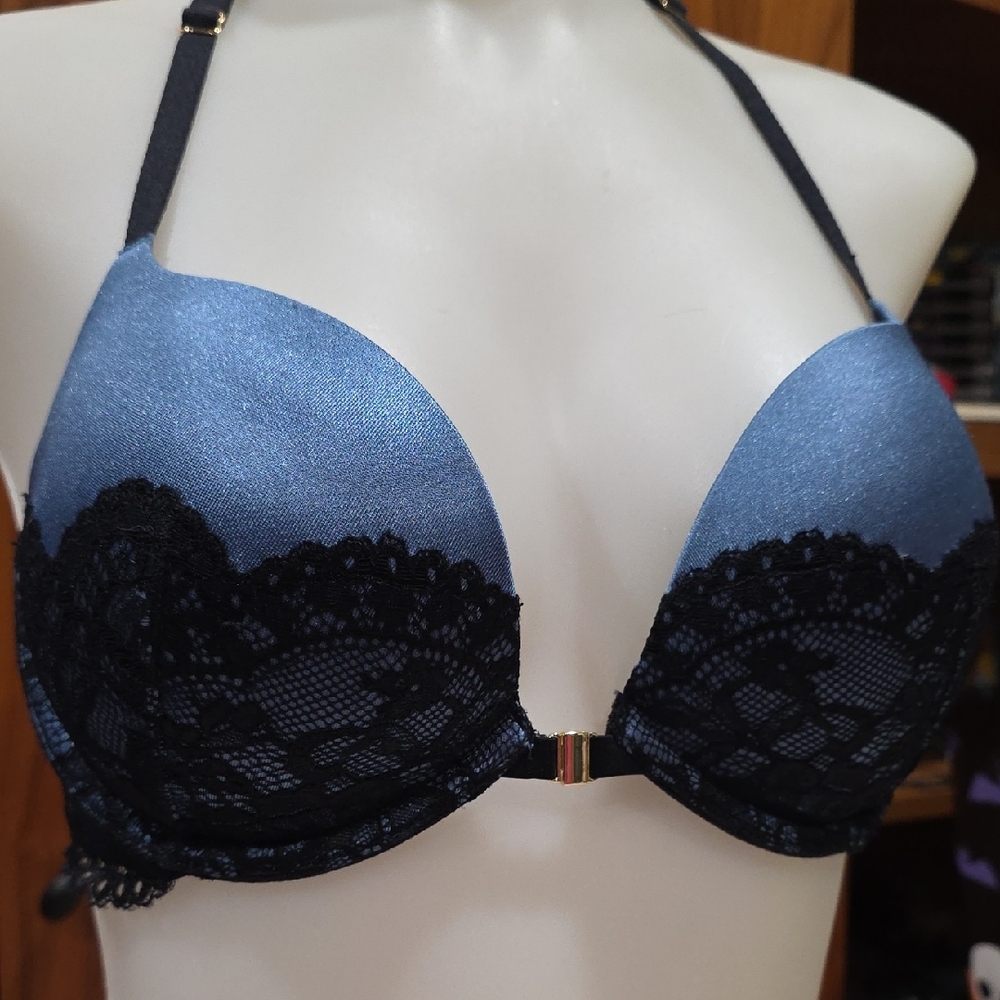La SENZA Blue and Black Lace Bra
